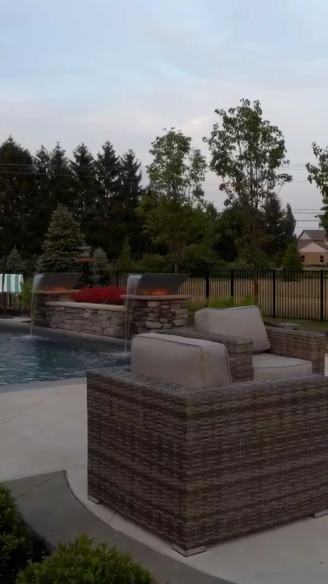 Bullnose coping detail on a residential pool in Dacula, GA showing the rounded 1.5 inch overhang
