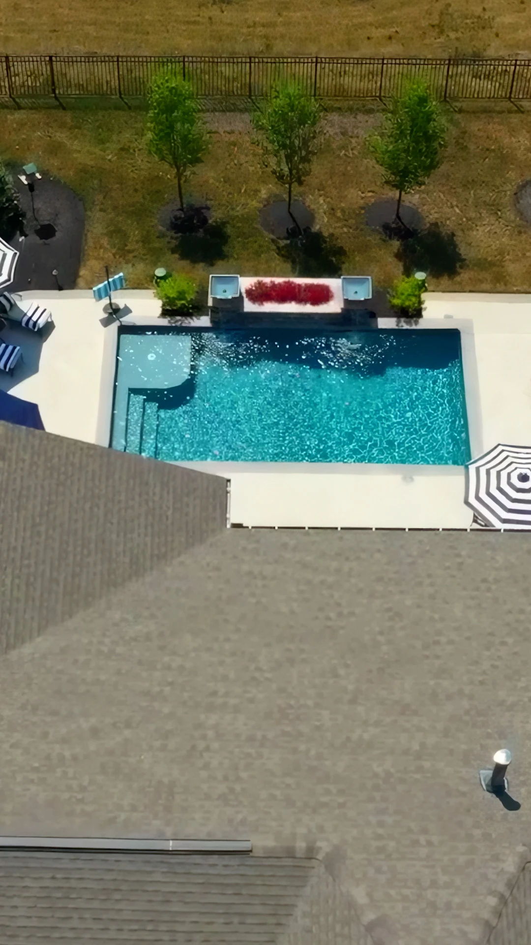 Drop-face coping detail on a Hamilton Mill Dacula pool showing the 3 quarter inch wrap-over the bond beam